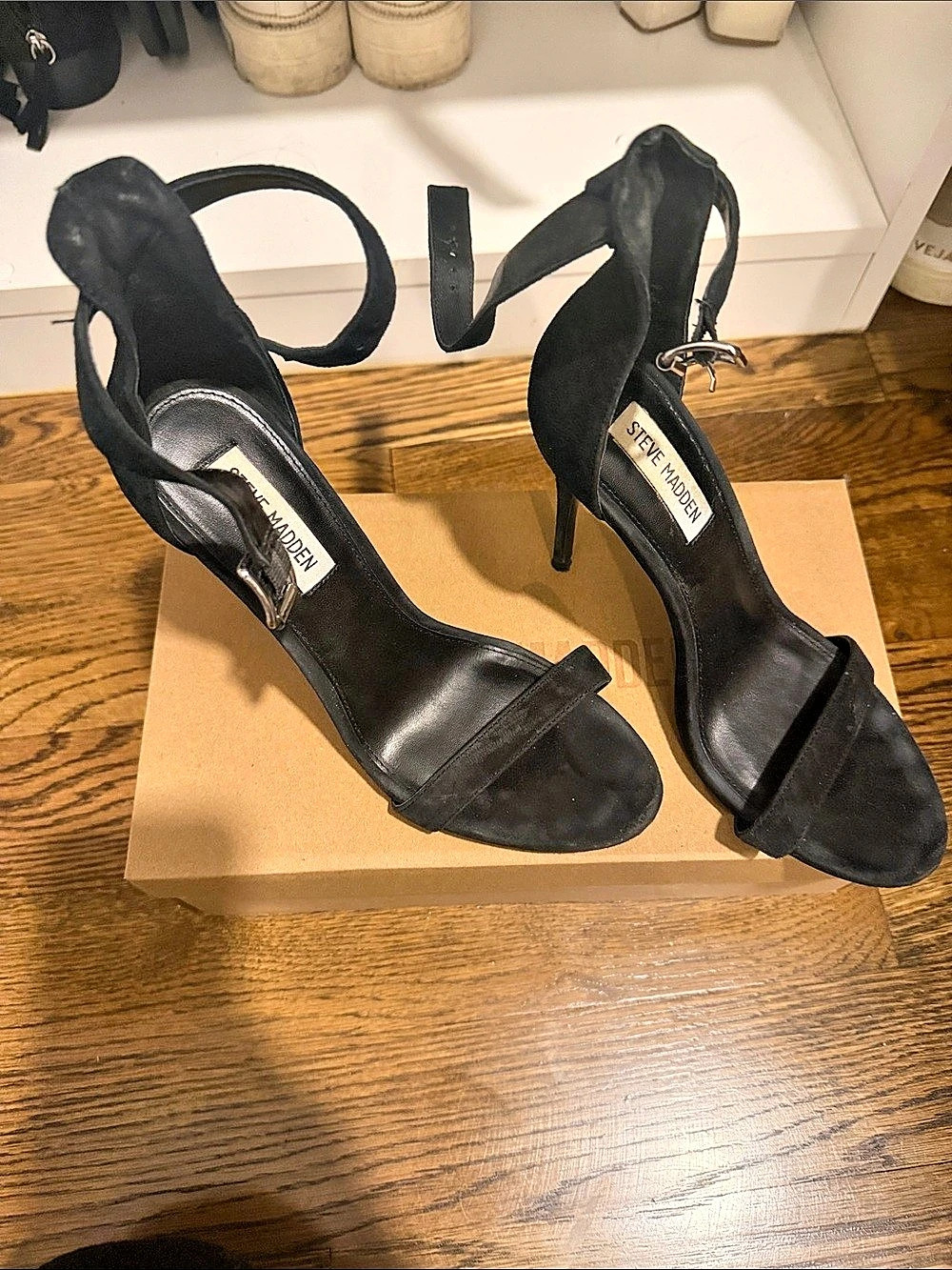 Steve Madden Black Strappy Heels